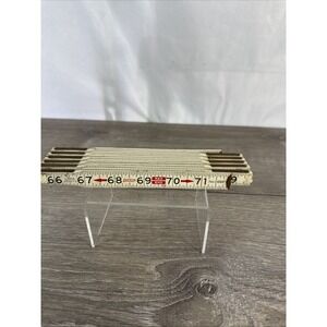 Lufkin Red End 72" Two Way Folding Ruler Extension Lock Joint Wooden Brass